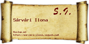 Sárvári Ilona névjegykártya