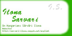 ilona sarvari business card